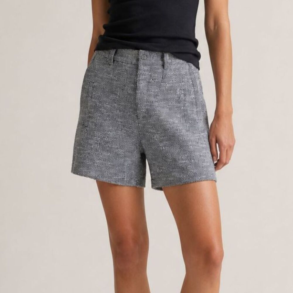 Rag & Bone Tweed Shorts Blue White Textured High Rise Pockets Size 4
